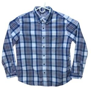 Mens LL Bean long sleeve button up plaid shirt Size XL Slim fit